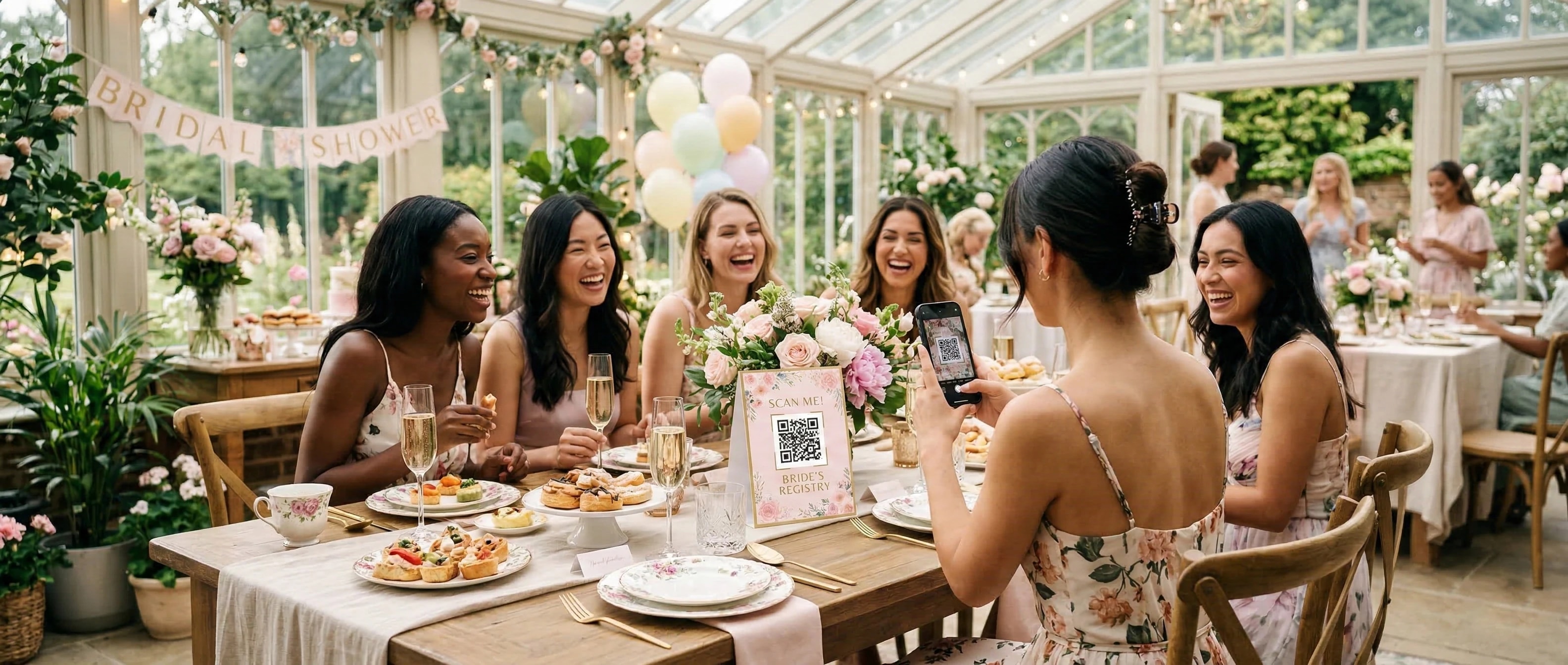 QR-Code für Bridal Shower-Fotos | Sofortiges geteiltes Album