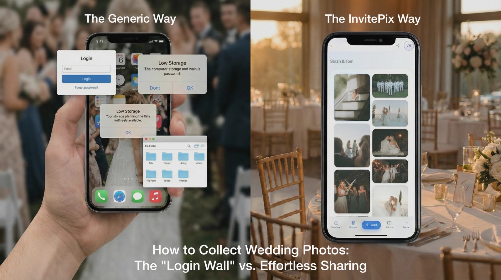 How to Collect Wedding Photos from Guests: Why Google Photos Fails for Weddings